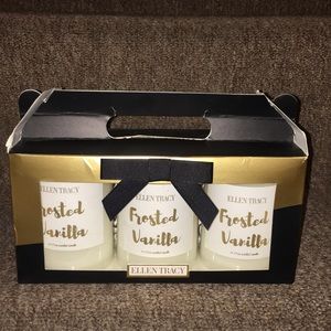 🧁NWT Ellen Tracy 3 Pack Frosted Vanilla Candles